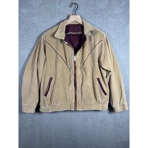 Vintage 60s Brown Unbranded Corduroy Jacket Coat Talon Zip size S-M made in USA